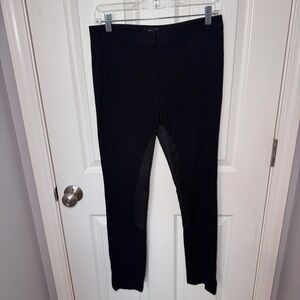 Theory Black Riding Pants With Lamb Leather Detailing